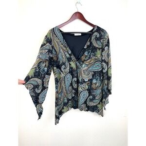 Vintage Y2K 90s Womans Top Sz 2XL Babydoll Whimsigoth Fairy Grunge Bell Sleeves